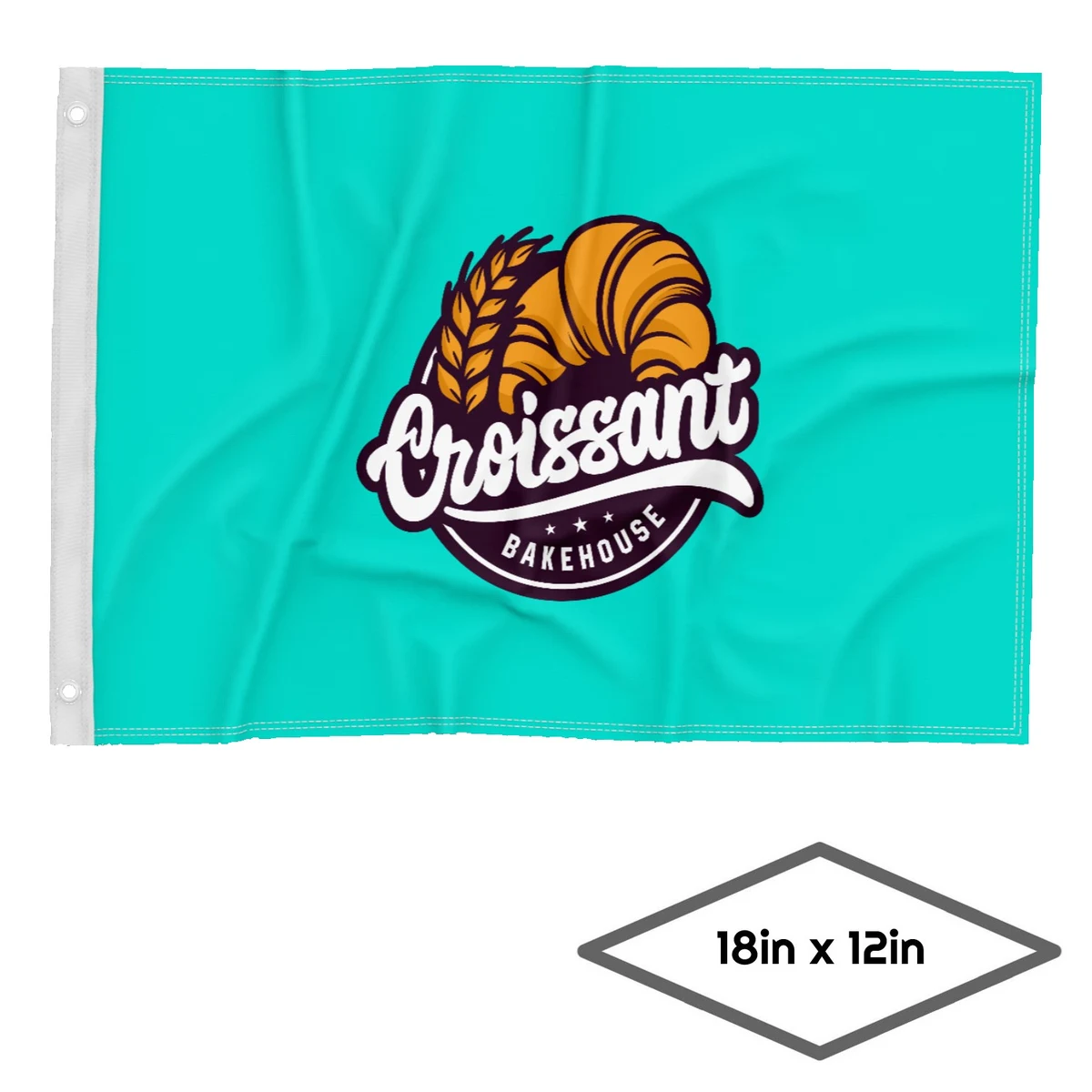 Single-Sided Dye Sublimation 1-Layer Flag (18'' X 12'') 1