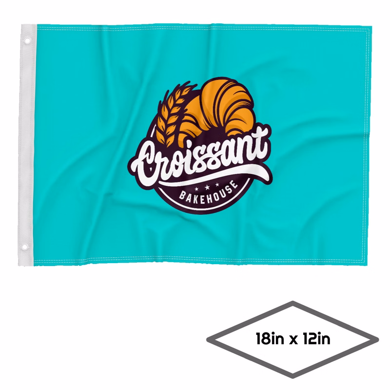 Single-Sided Dye Sublimation 1-Layer Flag (18'' X 12'')