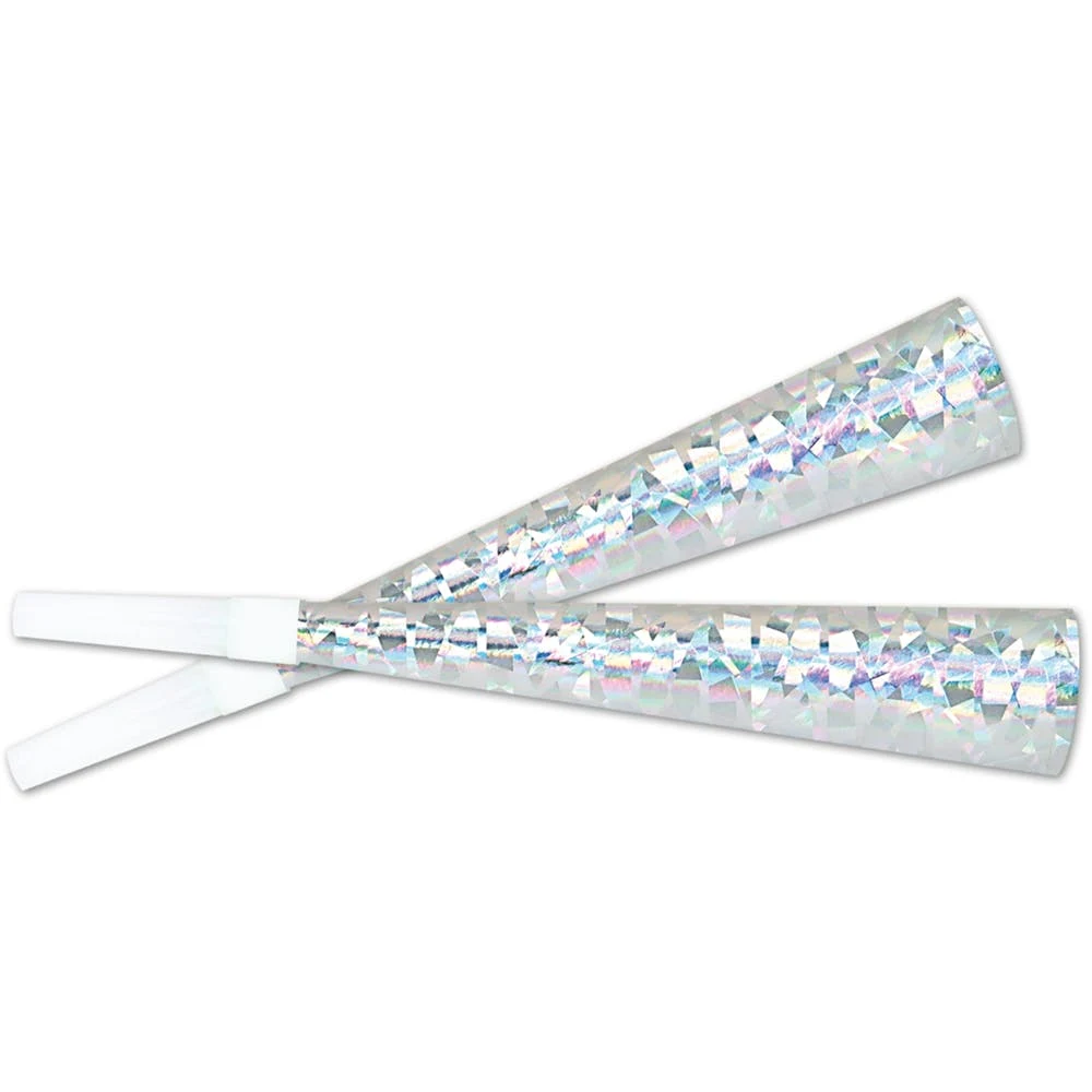 Prismatic Party Horns - Silver 9" 1