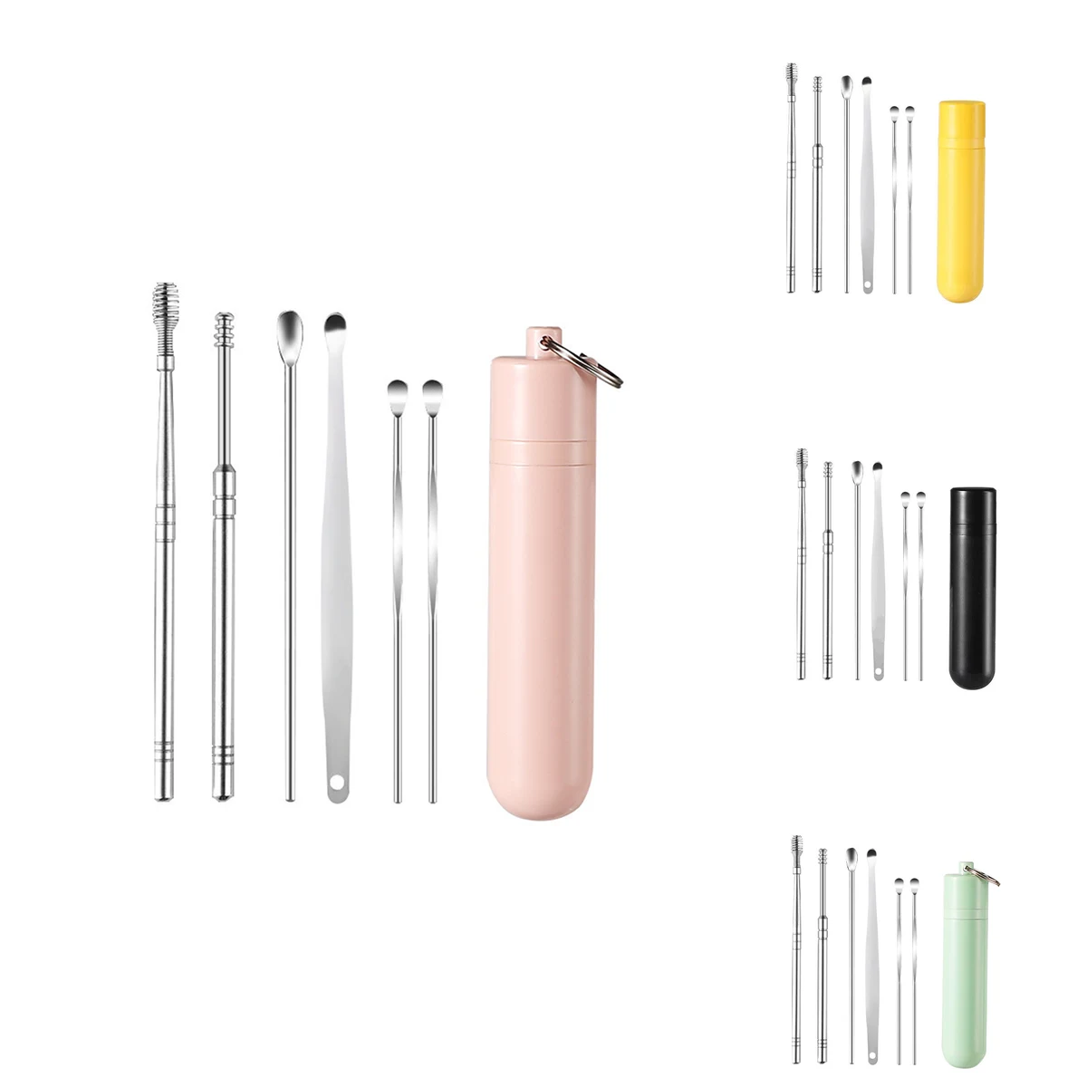 6Pcs Portable Stainless Steel Ear Scoop Set W/ Storage Box 1