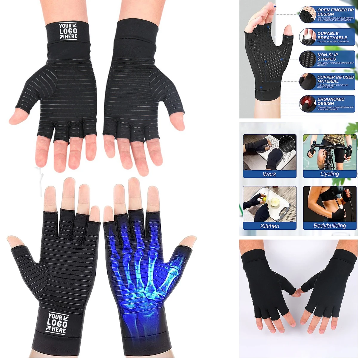 Fingerless Arthritis Gloves for Men Women 1