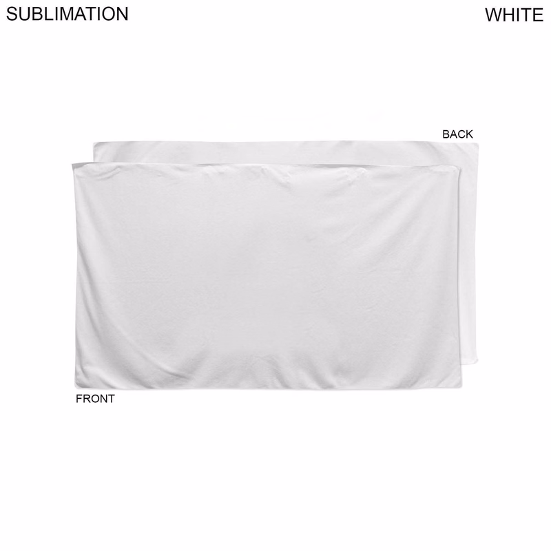 Plush and Soft Velour Terry Cotton Blend White Beach Towel, 35x60, Blank Only
