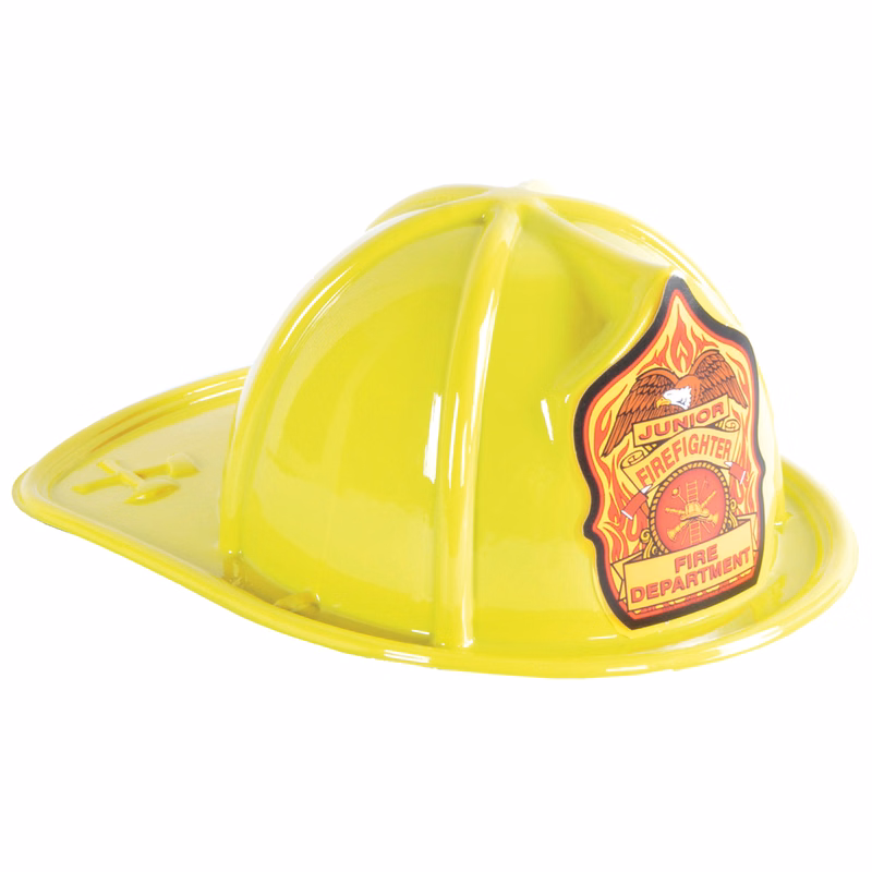 Yellow Plastic Jr Firefighter Fire Department Hat (CLEARANCE)