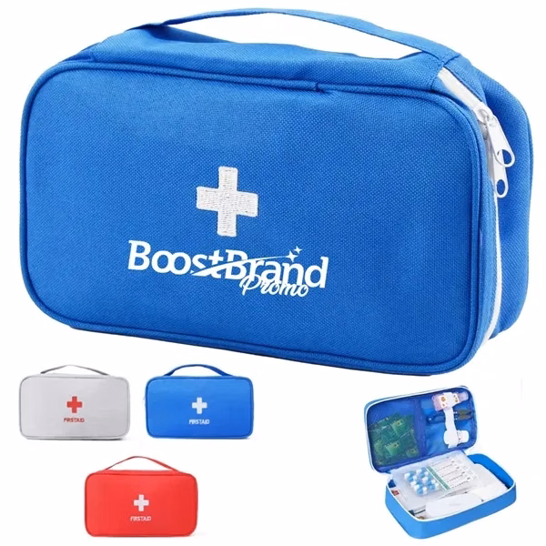 Custom 9 inch Compact First Aid Emergency Kit Tote — Healthcare & Travel Essential