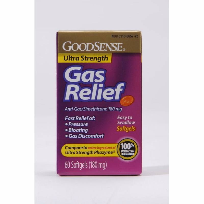 Ultra-Strength Gas Relief Softgels - 180mg 60/Bottle