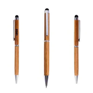 Bamboo Writing Twist Pen With Stylus 1