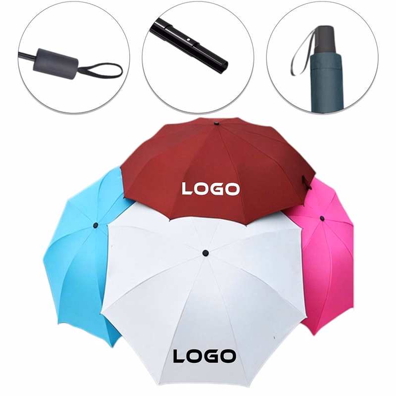 Thick Black Coating Folding Sun Rain Umbrella
