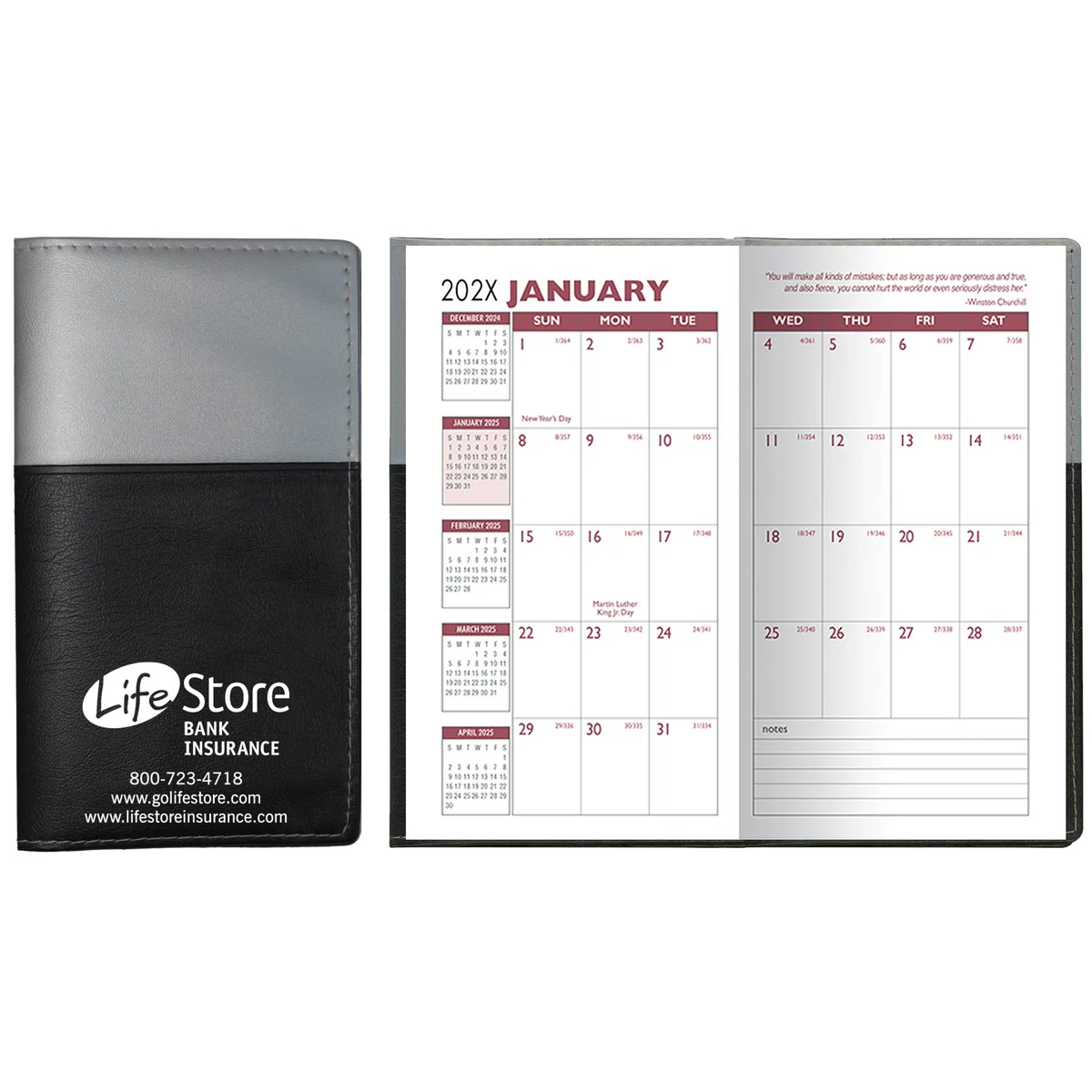 Soft Cover 2 Tone Vinyl France Series Monthly Planner / 2 Color 1