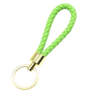 Chic Weaved PU Leather Keychain With Golden Buckle 1