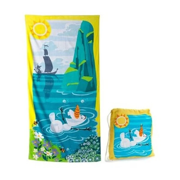Folding Beach Towel with Drawstring Bag 1