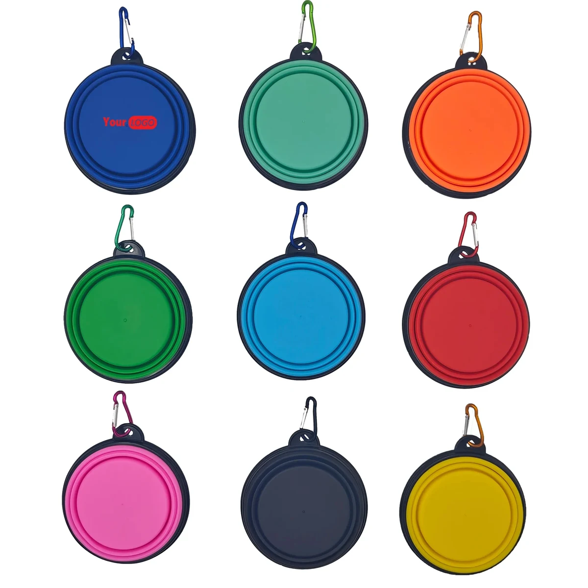 12oz Foldable Pet Bowl with Carabiner 1