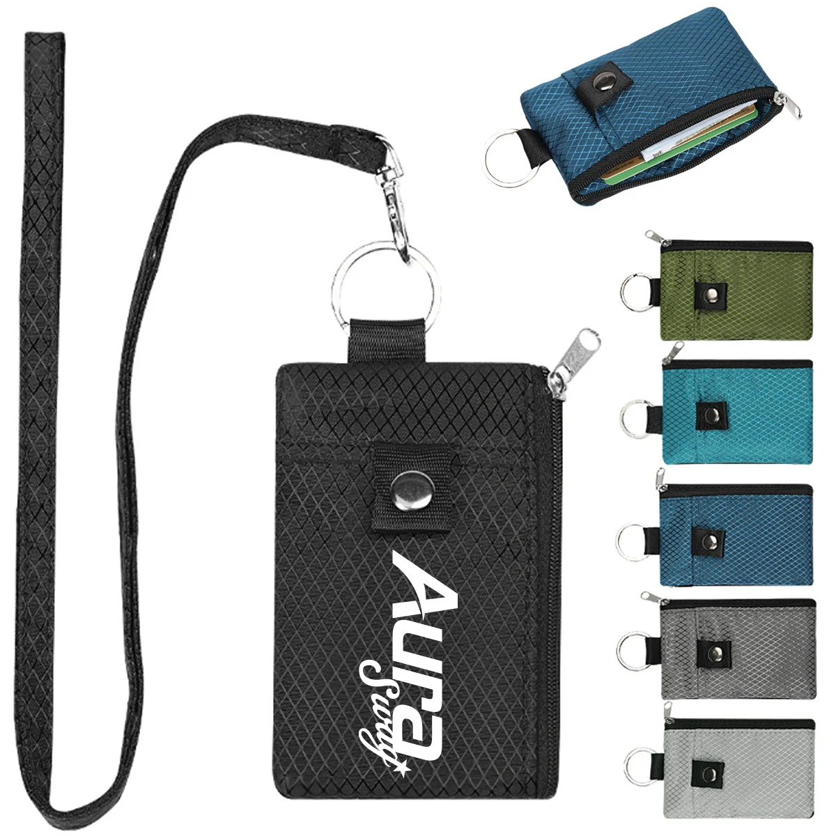 Multi-Purpose Card Holder with Zipper Adjustable Lanyard 1