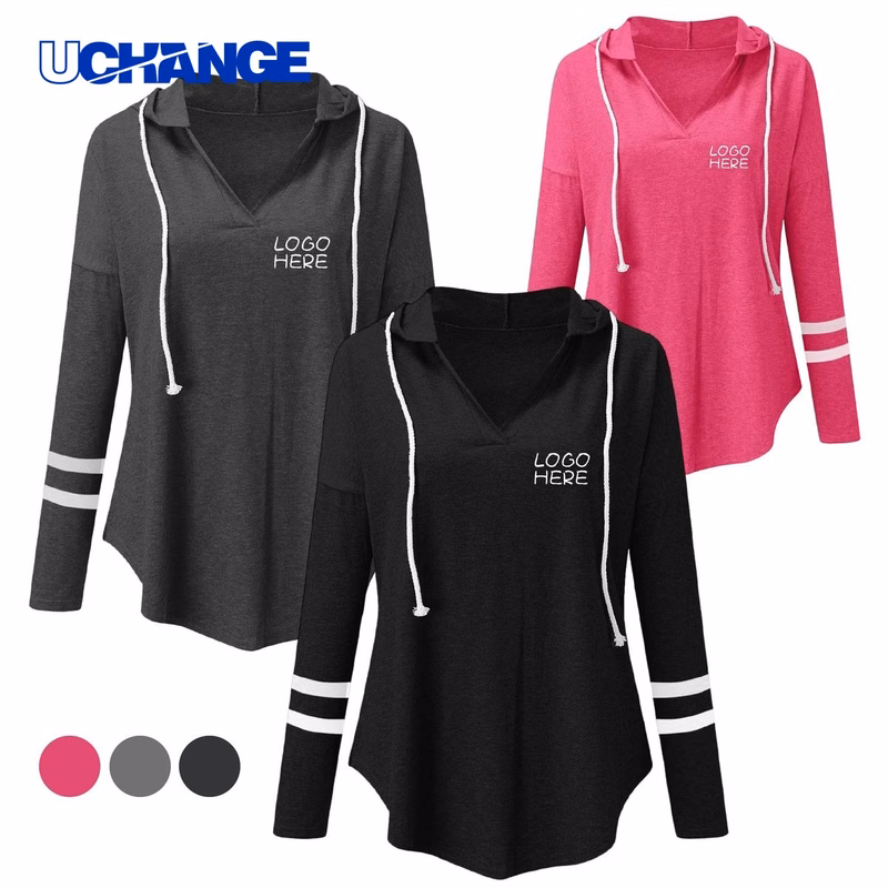 Women's Striped Hoodie Top
