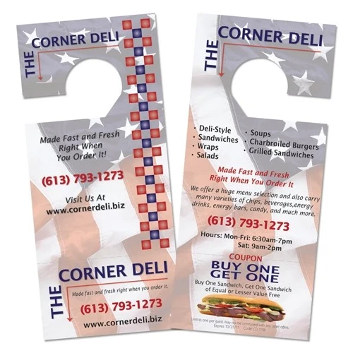 Door Hanger with Perforated Tear Off 1