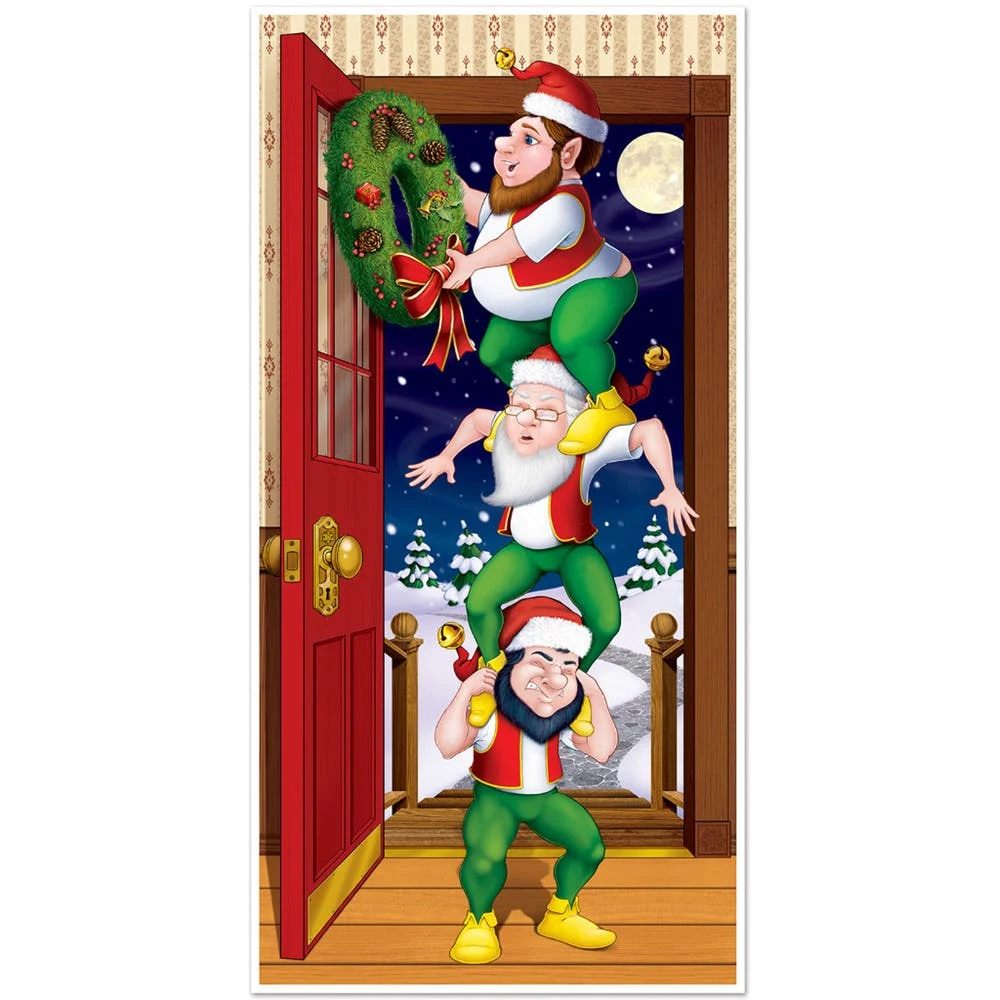 Christmas Door Covers Elves 30" x 5' 1