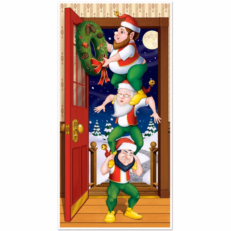 Christmas Door Covers Elves 30" x 5'
