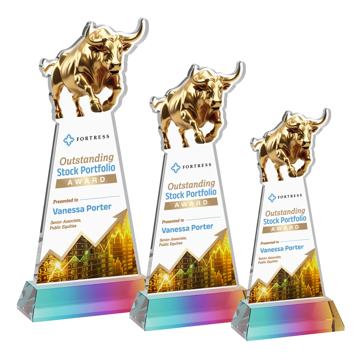 Raging Bull VividPrint™ Award on Hartford Base - Prismatic 1