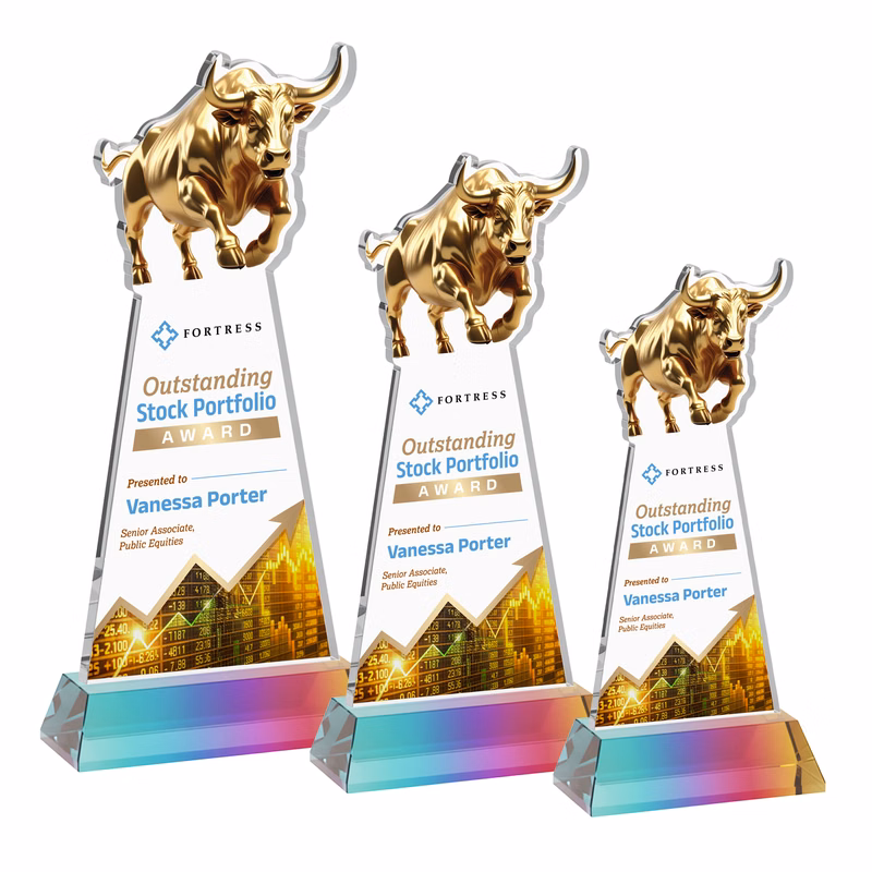 Raging Bull VividPrint™ Award on Hartford Base - Prismatic