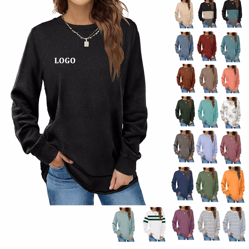Women's Round Neck Long Sleeve Shirt
