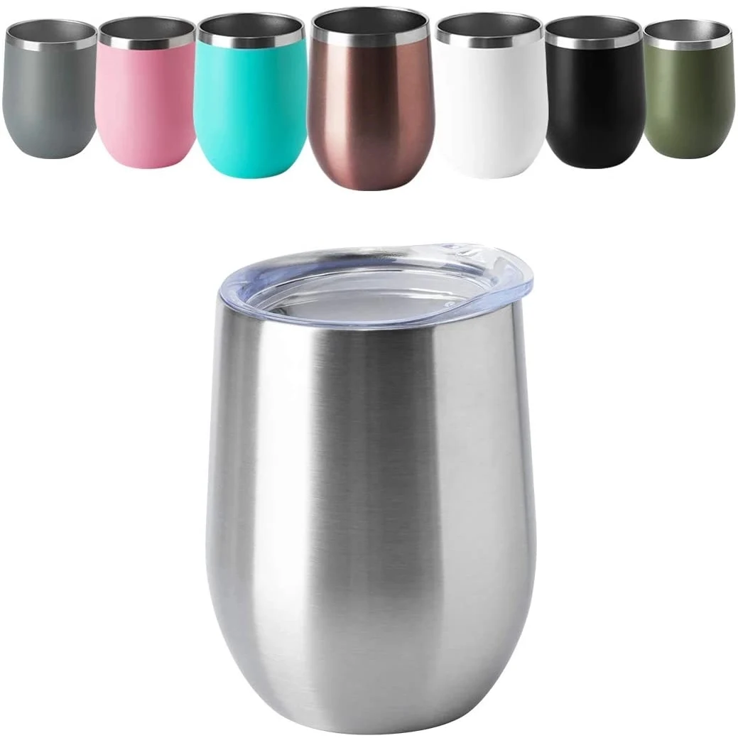 12 Oz. Double Wall Insulated Travel Tumbler w/Clear Lid 1