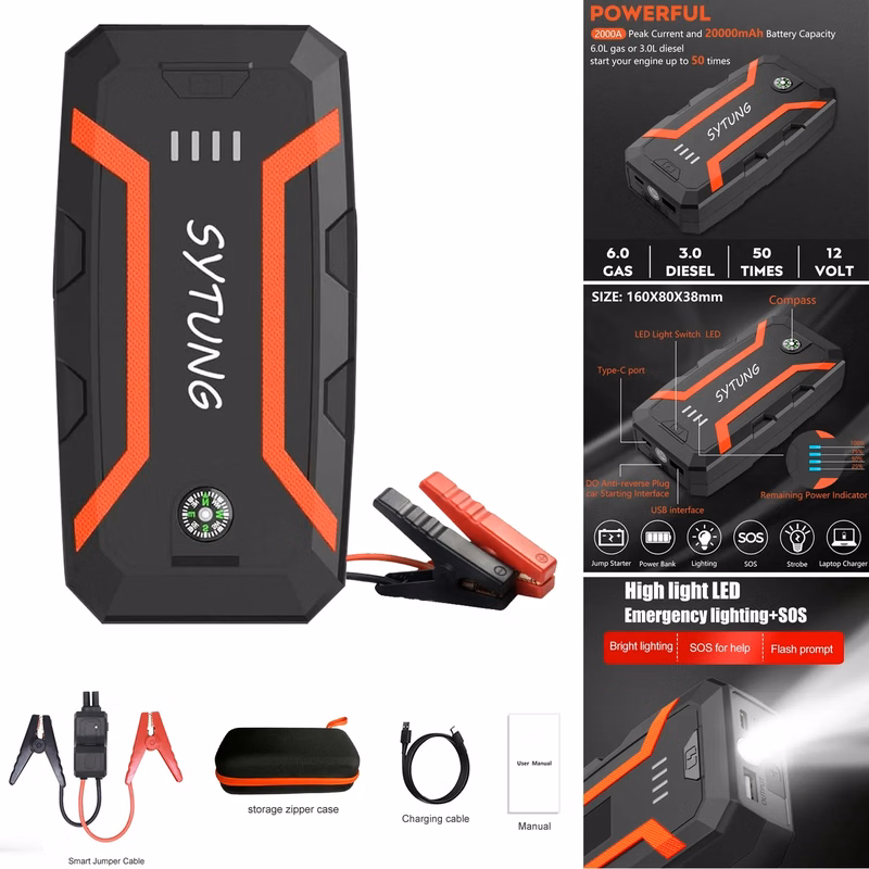 Portable Car Jump Starters for 12 Volt Automotive Batteries
