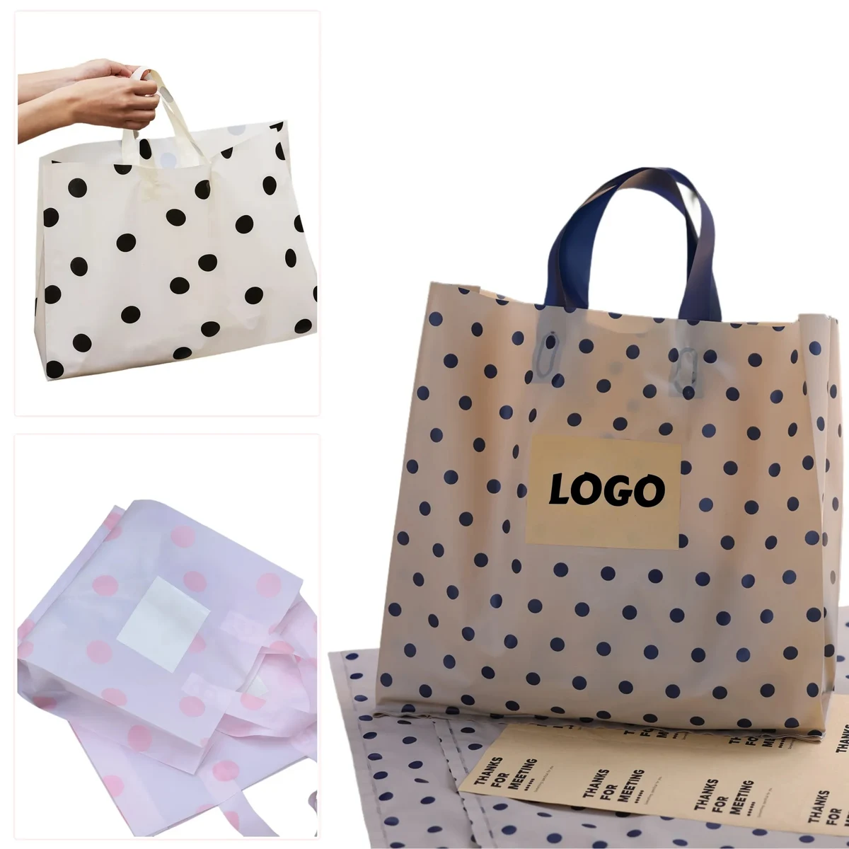 Polka Dot Frosted Bag Gift Clothing Store 1