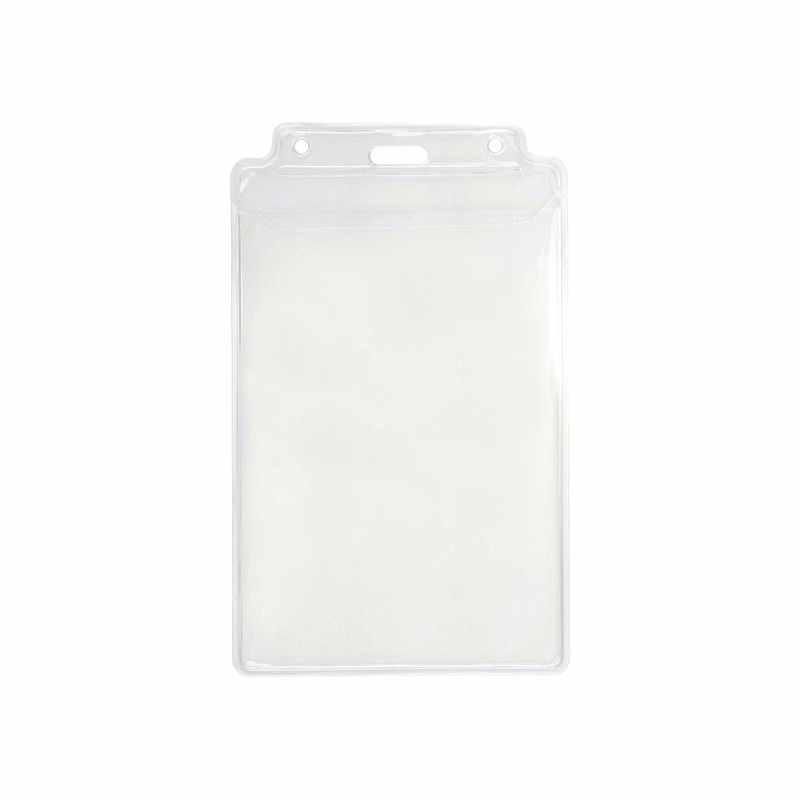 Vertical Top-Load Credential Badge Holder w/ Slot & Chain Holes