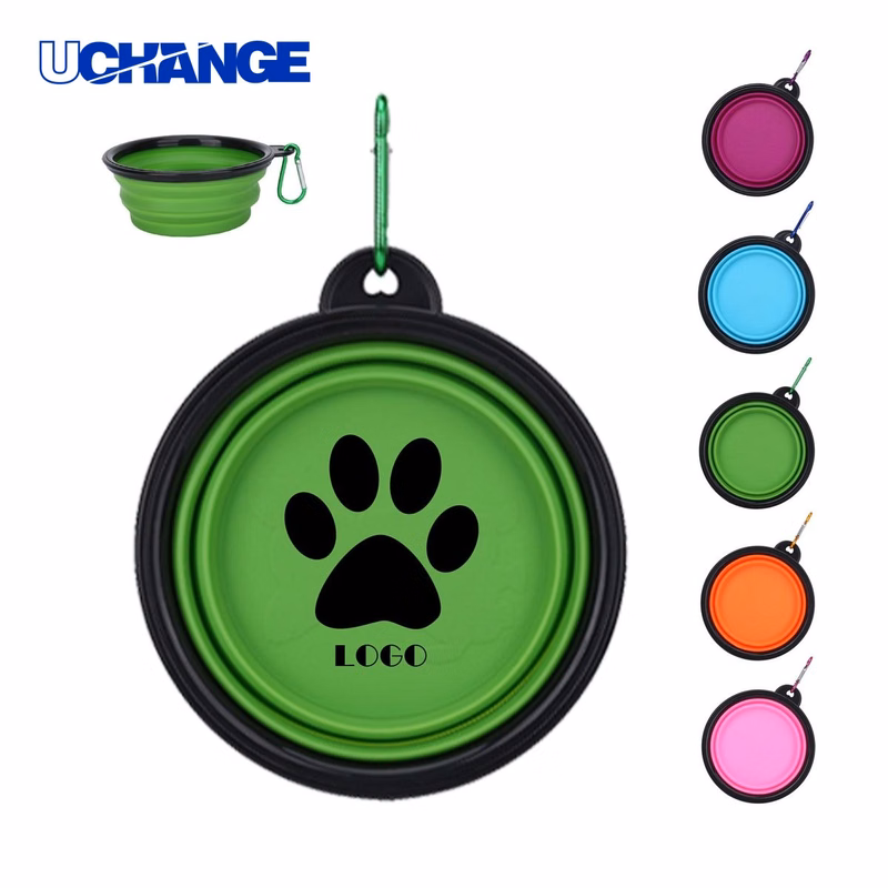 Foldable TPE Pet Bowl with Carabiner for Travel