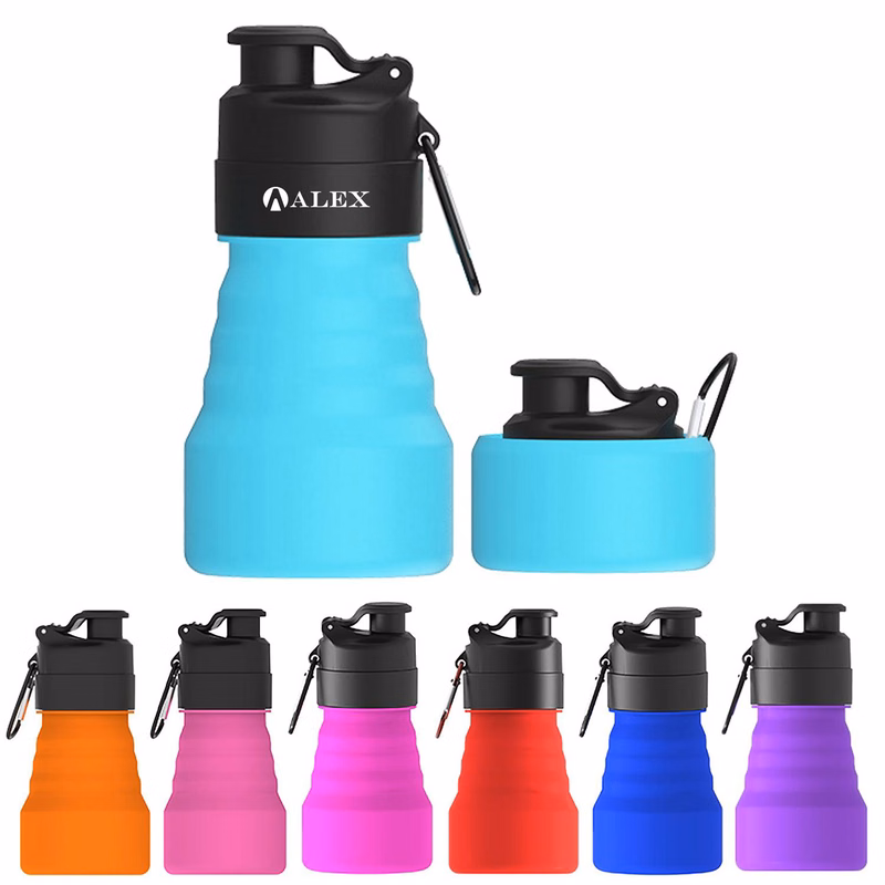 17.3 oz Fashion Portable Silicone Folding Water Bottle