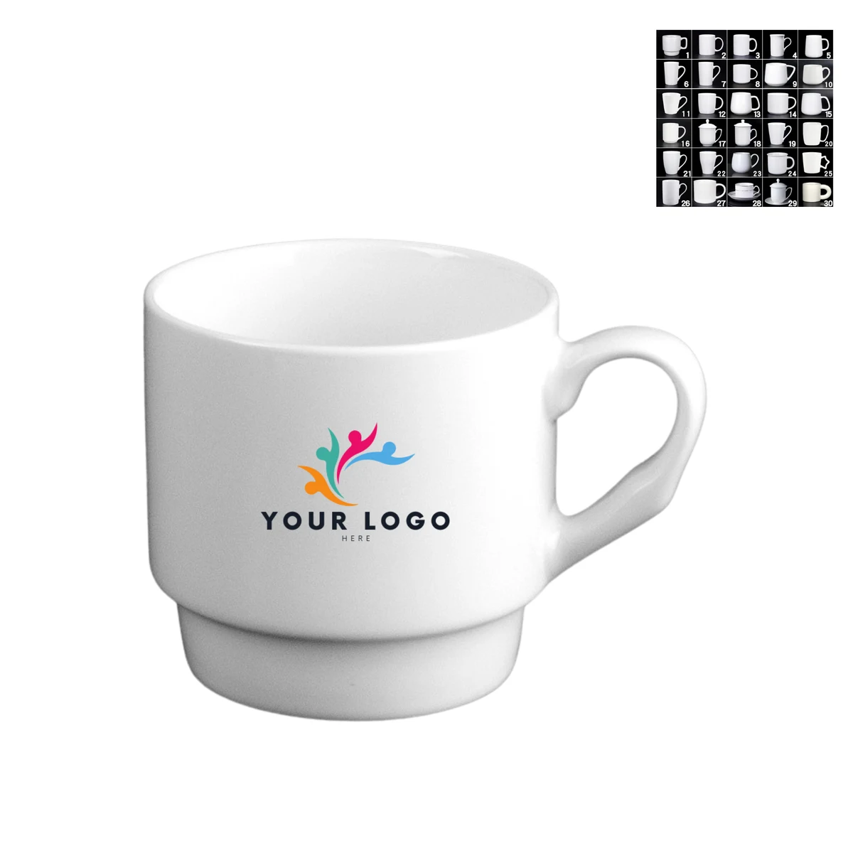 Minimalist White Ceramic Coffee Mug 1