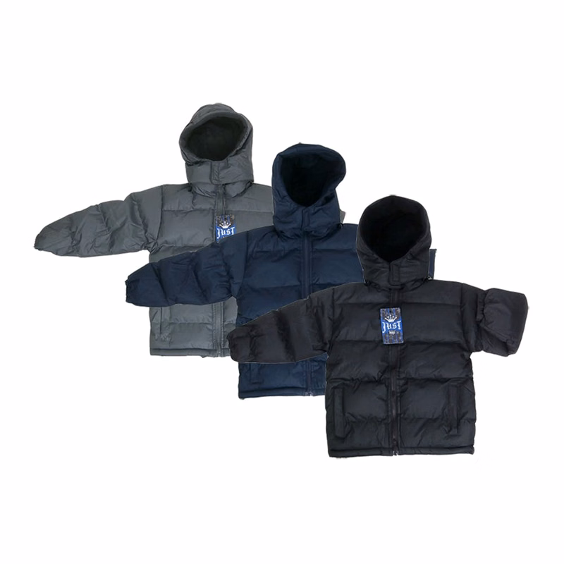 Boy's Hooded Winter Jacket - Navy Gray & Black sizes 4-7