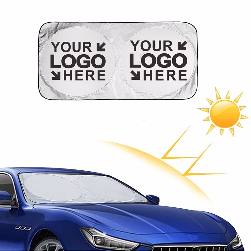 MOQ50Pcs Folding Car Window Sun Shade With Storage Pouch