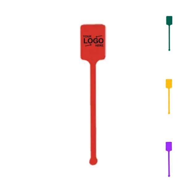 Custom 3.54 Inch Heavyweight Plastic Rectangle Drink Stirrer — Bar Cafe Restaurant Promo