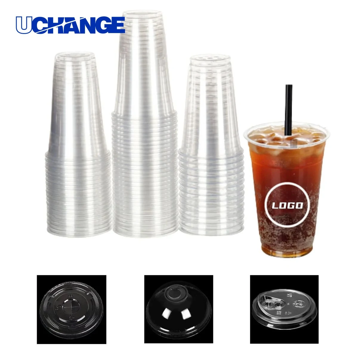 Disposable Clear PET Coffee Cup Container (16oz) 1