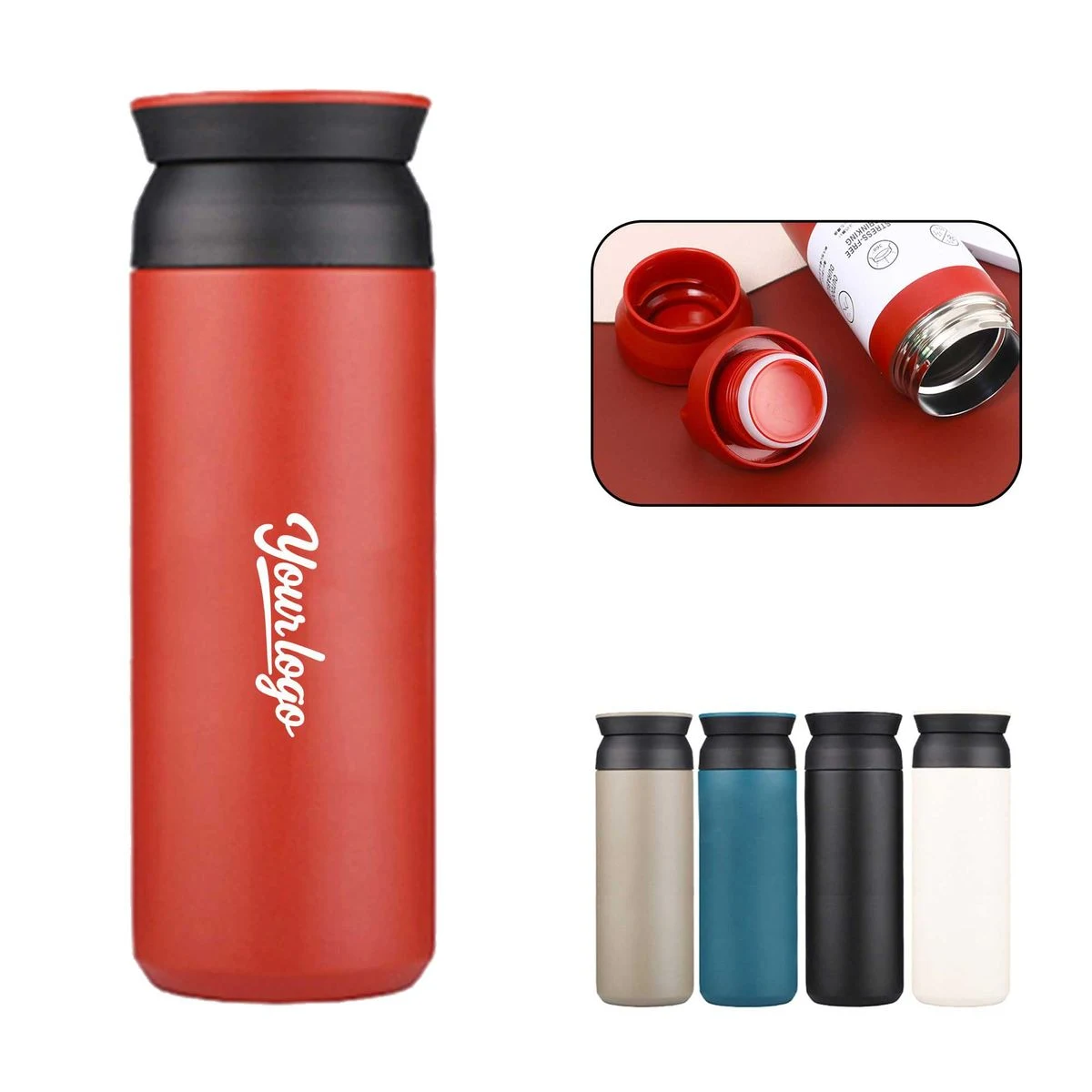 Portable Stainless Steel Insulated Bottle, custom water bottle with logo imprint 1