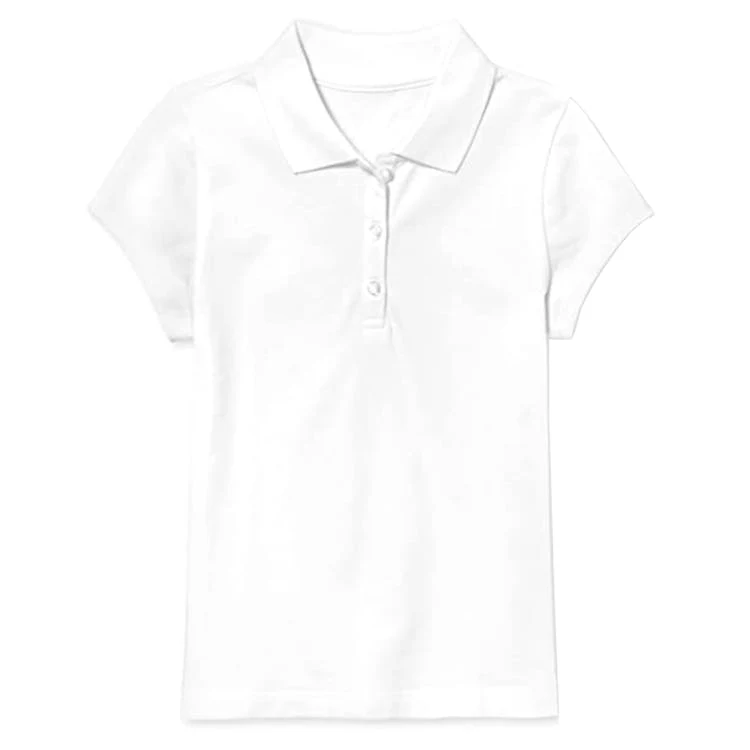 Girls' Uniform Polos - White Medium Short Sleeve 1