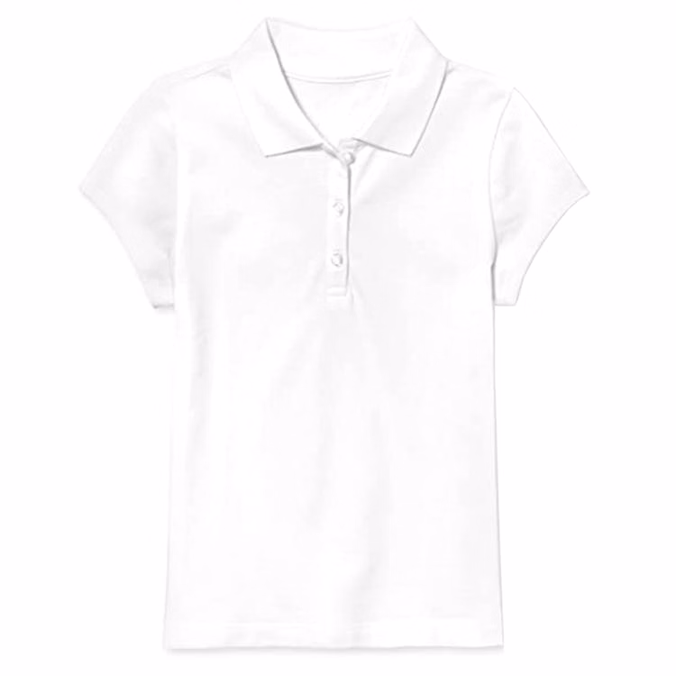 Girls' Uniform Polos - White Medium Short Sleeve