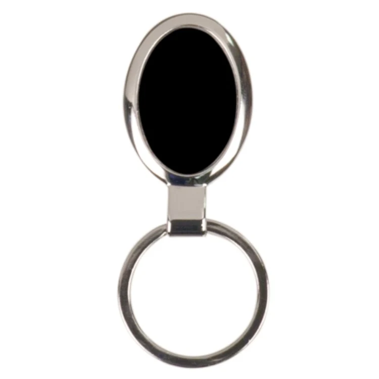 Black Oval Engraved Key Ring 1
