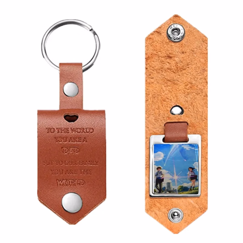 Artistic Laser Cut Leather Keychain