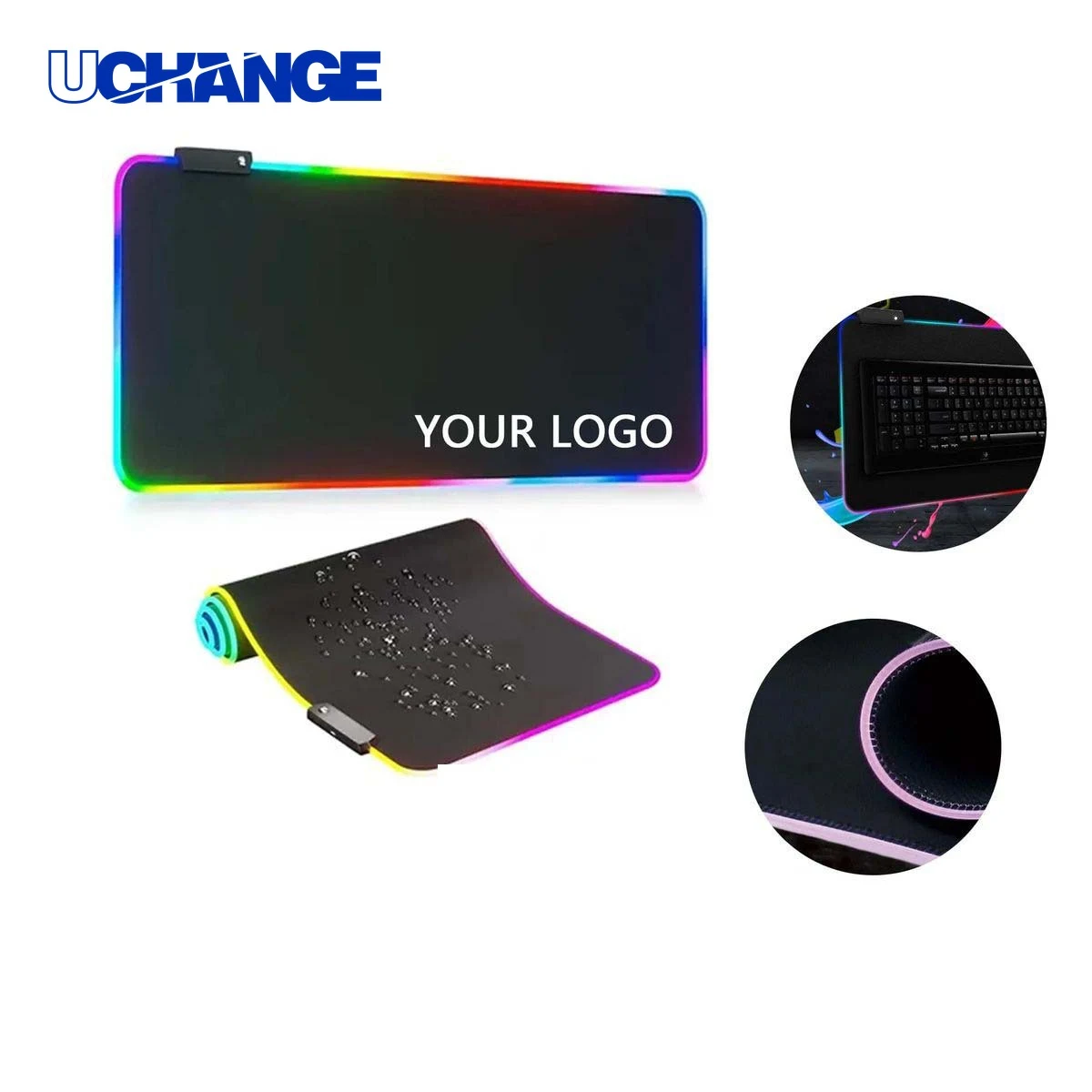 RGB Mouse Pad Mat with Stitched Edges 1