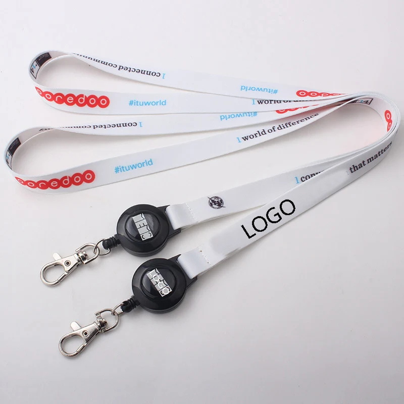 Custom Polyester ID Lanyard w/Retractable Clasp 1