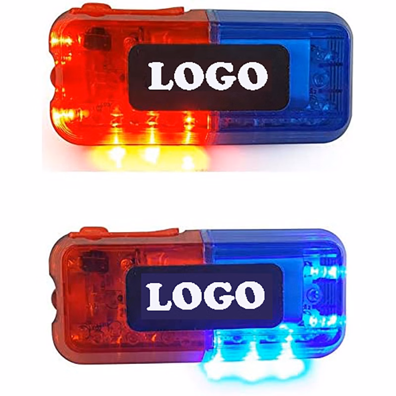 Rechargable Safety LED Flashing Security Clip lamp W/Flashlight