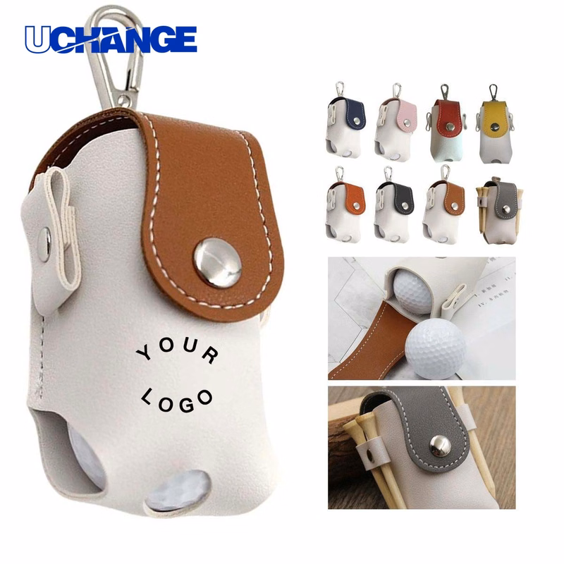 Golf Ball Bag Organizer Leather with Adjustable Strap