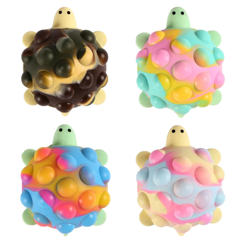 Turtle-Shaped Push Pop Slicone Toy 1