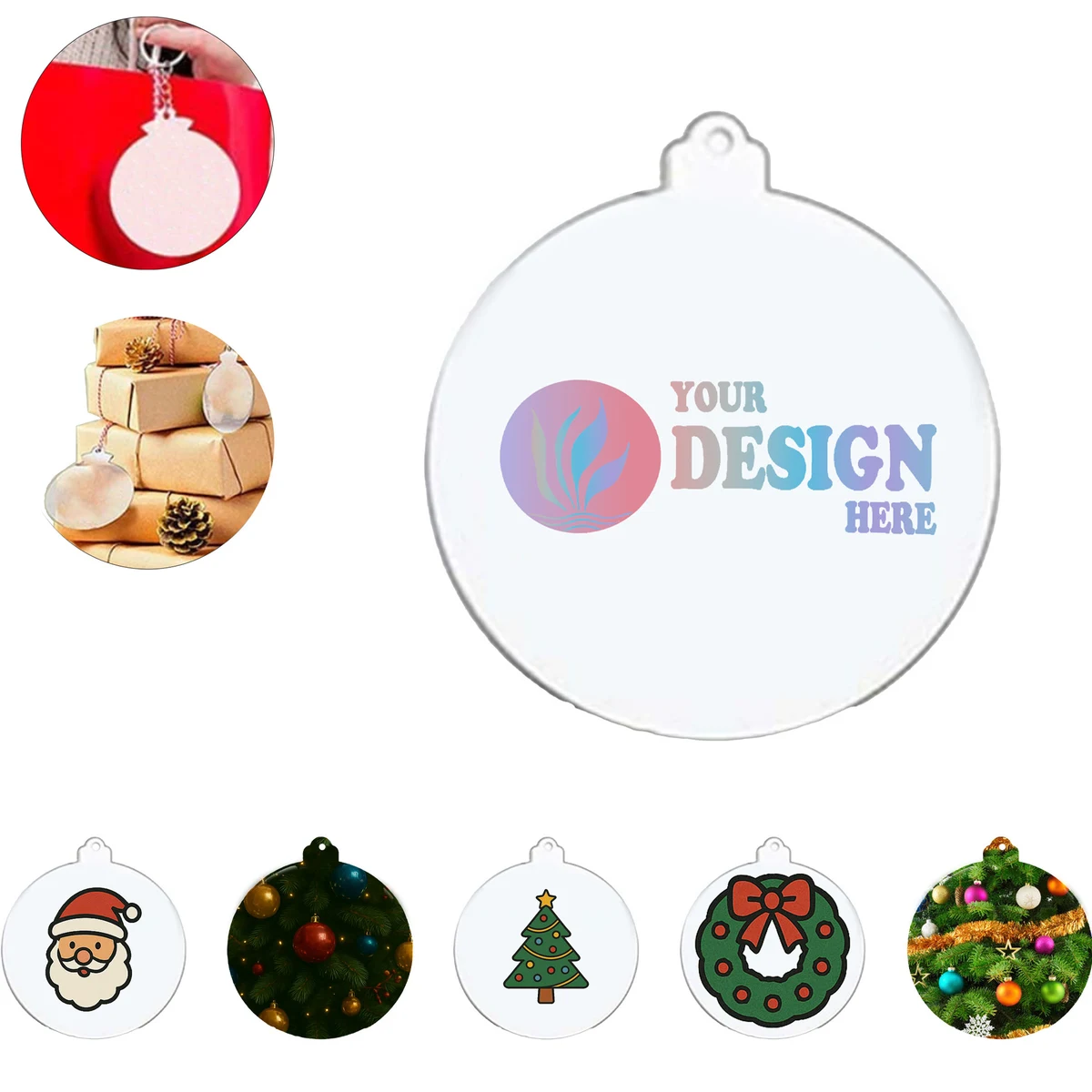 Custom Clear Christmas Ornament 1