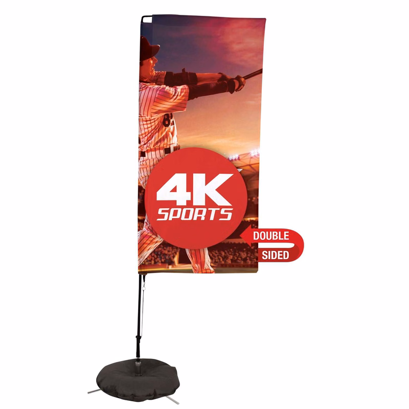 7' Streamline Rectangle Sail Sign Flag Kit (Double-Sided with Scissor Base)