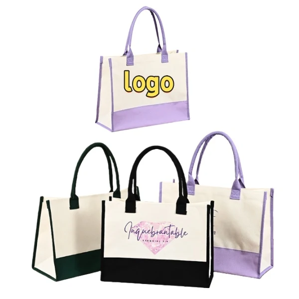 Cotton Canvas Reusable Handbag, custom tote bag with logo imprint 1