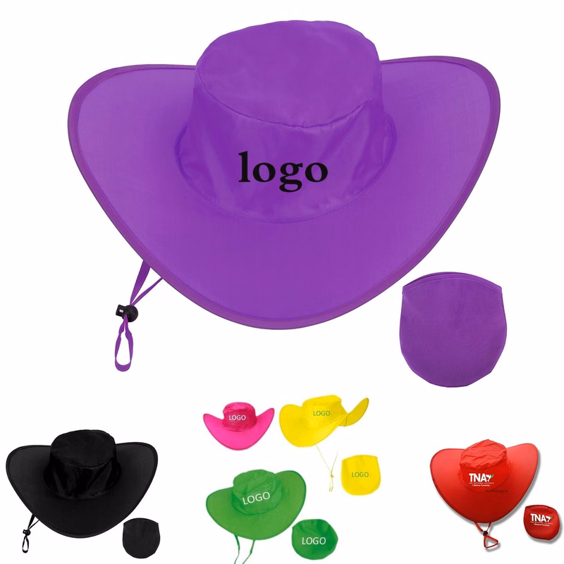Collapsible Polyester Cowboy Hat with Pouch
