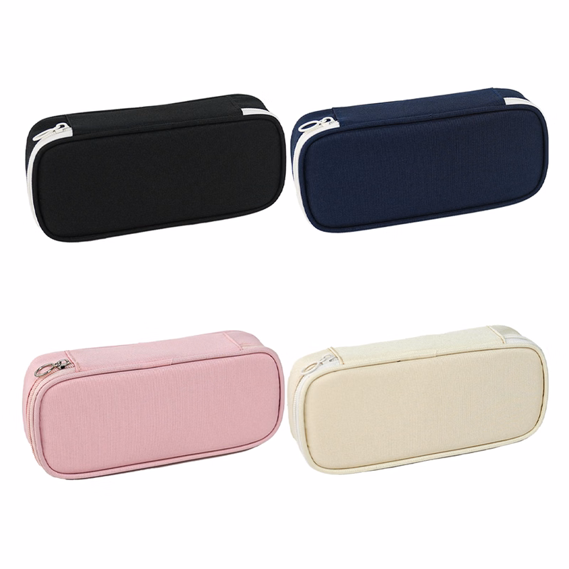 Solid Color Three-layer Pencil Case