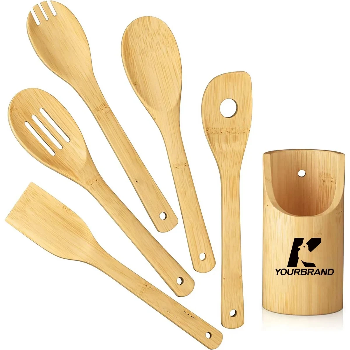 Natural Durable Bamboo Kitchen Utensil Set for Cooking 1